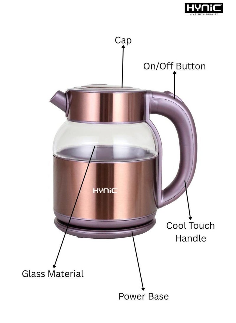 Hynic Stainless Steel & Glass Electric Kettle – 1.8L, 1500W Rapid Boil with Auto Cut-Off - Image 5
